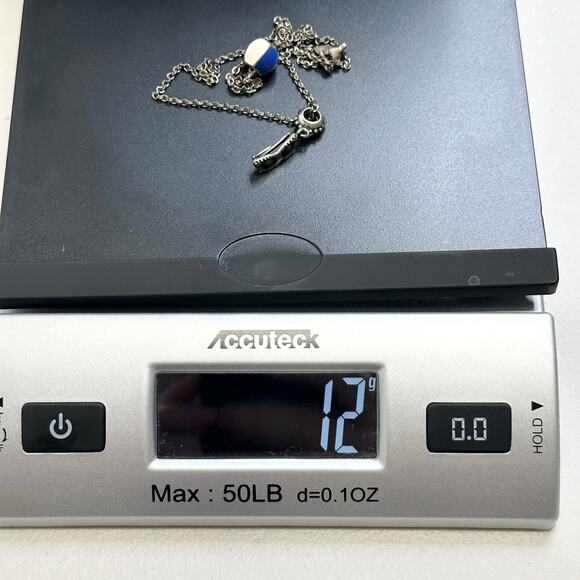 Pandora Necklace With Beach Ball Charm Retired Sunshine Diva Sunglasses 12g - Picture 7 of 7